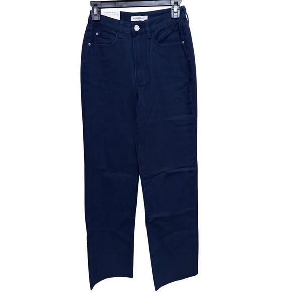 WeWoreWhat Womens High Rise Dad Jeans Size 25 French Navy Blue Raw Hem NWT - Picture 4 of 11